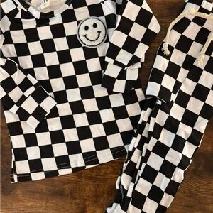 Checkered Black and White Matching Set